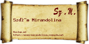 Szám Mirandolina névjegykártya